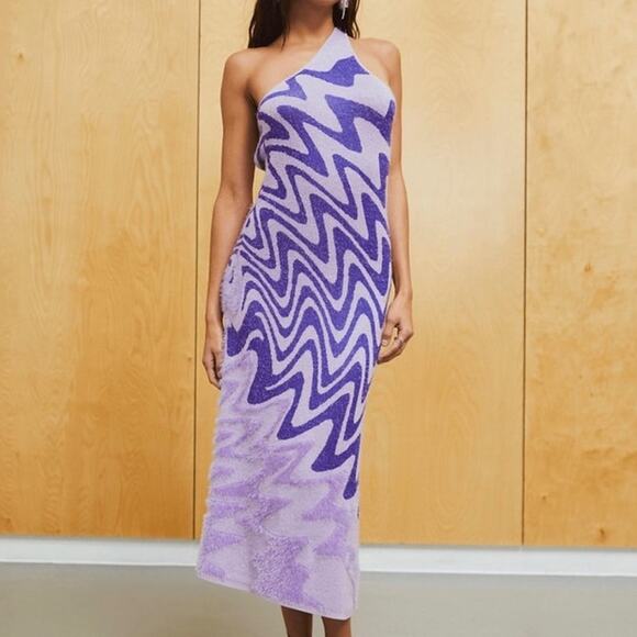 NWT House of Sunny Wannabe Hockney lilac dress size Large - Picture 2 of 7